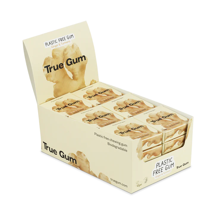True Gum Vegan and Sugar Free Chewing Gum - Ginger & Turmeric 21g