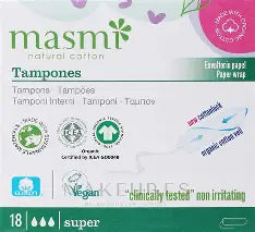 Tampones Super · Masmi Natural Cotton
